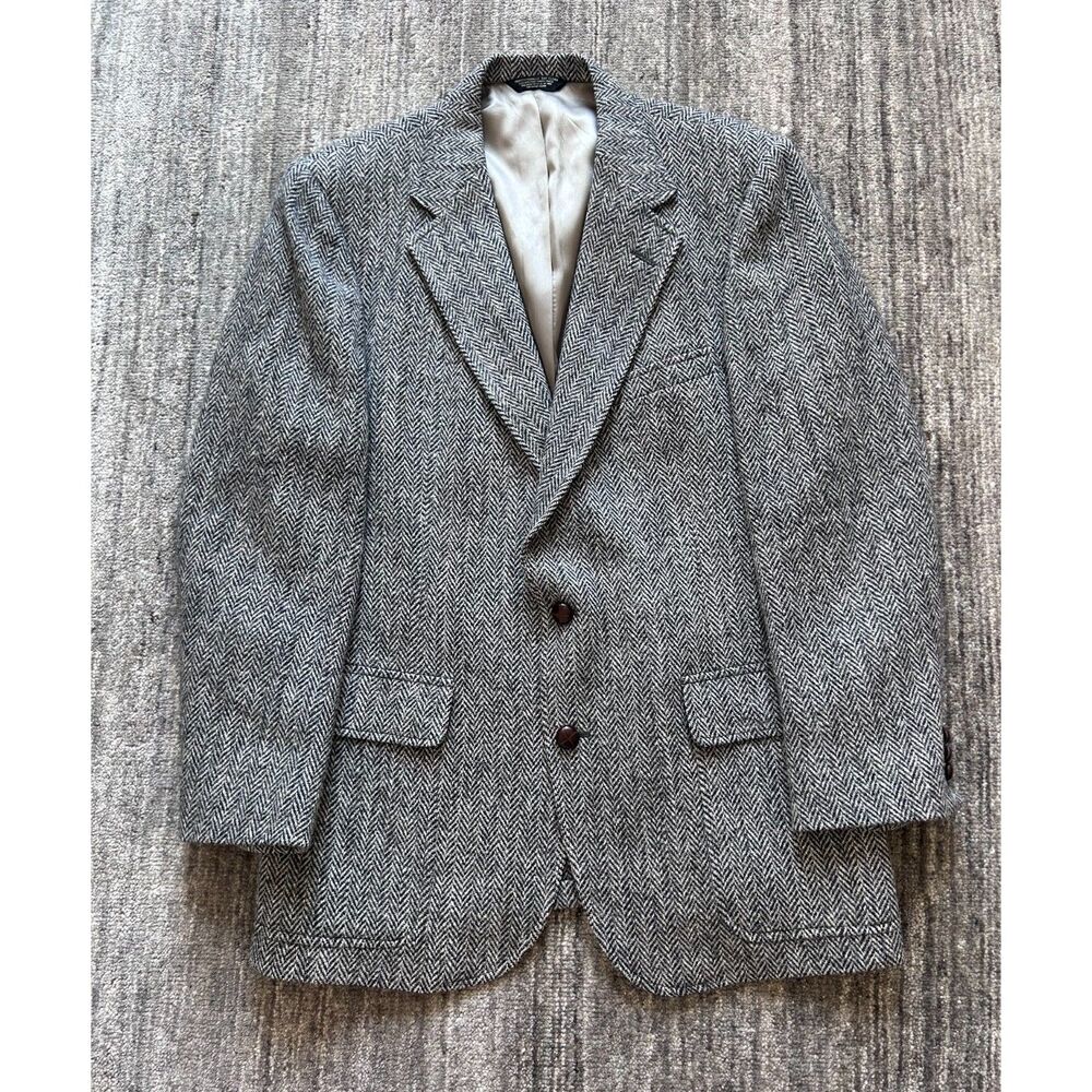 Vintage Harris Tweed Nino Cerruti Herringbone Wool Blazer 40